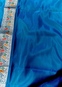 Banarsi Katan Silk Mina Fari Pallu Border