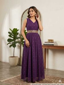 Elegant Purple Ethnic Gown