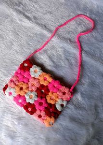 Floral Crochet Crossbody Bag