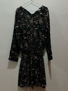 Floral Print Long Sleeve Mini Dress