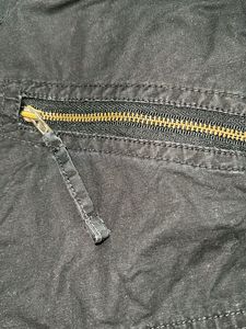 Black Cargo Shorts with Zippers