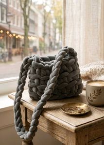 Handmade Chunky Velvet Knit Bag