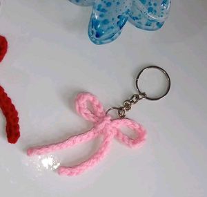 Cute Bow Keychains - Pink &amp; Red Set