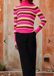 Shein Striped Turtleneck Sweater