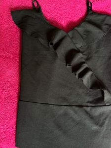 Black Ruffle Bodysuit