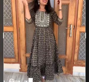 Elegant Black Printed Kurta Set