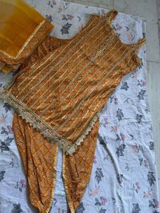 Orange Ethnic Embroidered Kurta