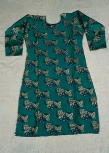 Elegant Teal Green Floral Print Kurti