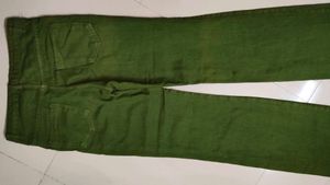Green straight denim