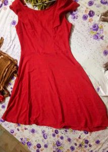 party wear red frock with beautiful condition