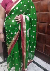 soft geogette embroidered saree
