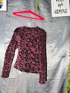 Next Geometric Print Long Sleeve Top