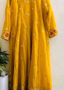 Embroidered Yellow Kurta Set
