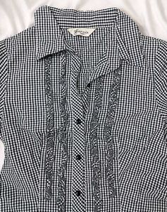 ⋆୨୧ black &amp; white gingham vintage shirt 🖤🤍