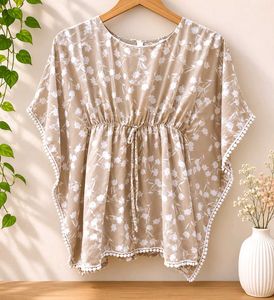 Boho Floral Print Kaftan Top