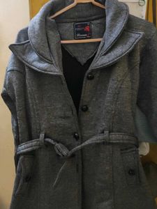 Chic Grey Belted Coat