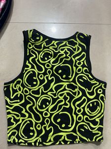 Smiley Face Print Crop Top