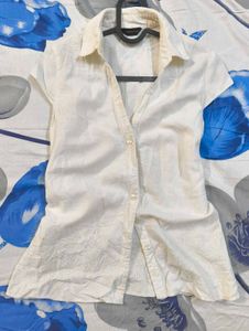 Florence+Fred White Button-Down Sleeveless Top