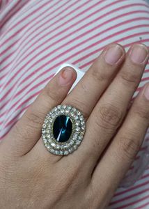 Exquisite Statement Ring with Blue Stone