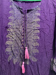 Purple Embroidered Kurta set