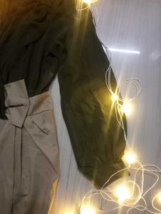 Olive &amp; Beige Color Block Dress