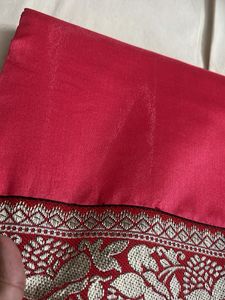 Vibrant Pink Silk Saree with Ornate Border