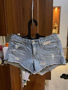 Distressed Denim Shorts