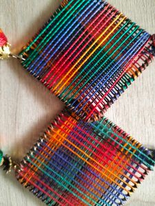 Multicolored Earrings and Teardrop Bead Earring