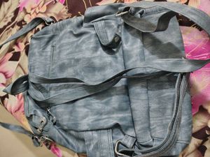 Grey Blue Cute Backpack