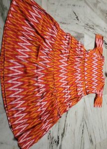 Frills Ikat Tiered Maxi Dress