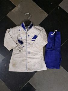 White and Blue Color Sherwani