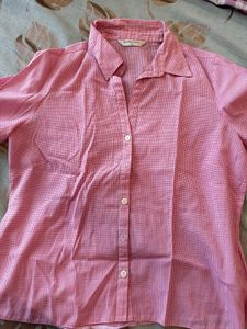 Pink Gingham Button-Up Shirt