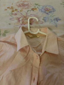Light Pink Striped Button-Up Shirt