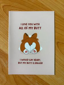 NEW Writeable Cute Pink Love Greeting Card