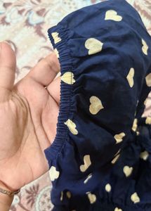 Cute Navy Heart Print Co-ord Set
