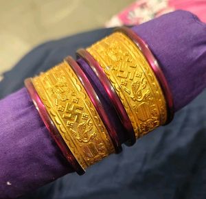 Elegant Gold-Plated Bangles (Set of 2)