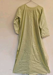Light Green Kurta with Embellished Sleeves