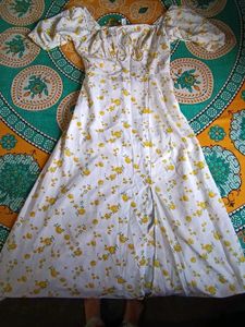Summer Floral Slit Dress (S)