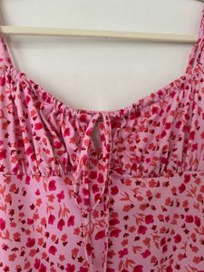 Cute Pink Floral maxi Dress