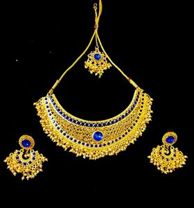 Royal Blue & Gold Kundan Necklace Set