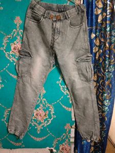 Grey Cargo Jogger Jeans