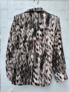 Korean Pintrest Stylish Abstract Print Button-Up S
