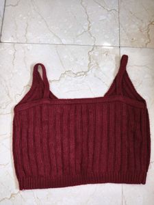 knitted red crop top