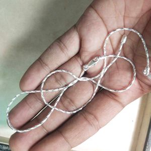 Pure silver snack chain anklets 1 pair