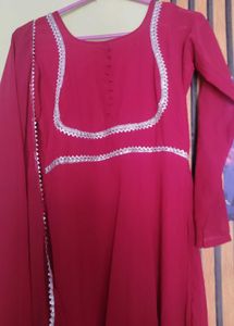 Elegant Magenta Kurta Set with Dupatta
