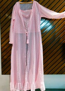 3 Piece Mirror Work Blouse Skirt And Shrug
