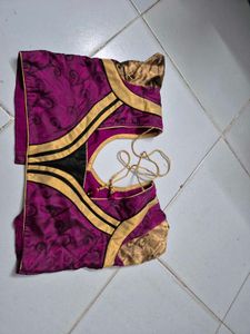 Vibrant Purple & Gold Blouse