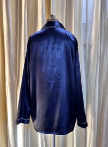Midnight blue satin luxe Shirt