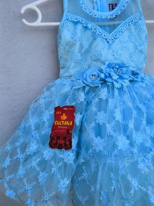Beautiful Sky-blue Baby Girl Frock 💙