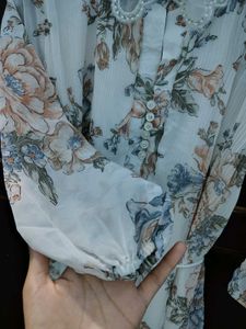 Chic Floral Print Midi Dress with Belt